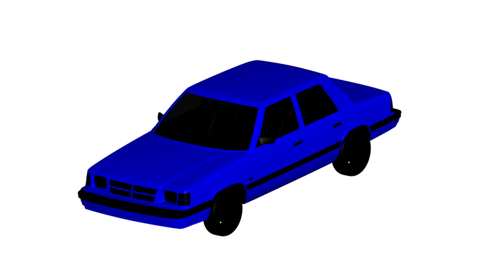 dodge aries 1987 game chevrolet car auto vehicle automobile transport rc ar vr game ready augmented reality virtual car3d 3d print model - Mito3D