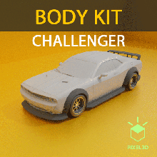 dodge challenger body kit - 09sept-01 tuning pandem hoonigan mustang camaro bodykit widebody widebodykit bunny aero stance car rc 3d print model - Mito3D