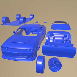 dodge challenger srt demon 2018 printable car separate parts body 1-10 slot hobby scalextric tamiya rc miniz crawler kyosho axial traxxas micro 3d print model - Mito3D