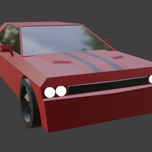 dodge challenger car low poly because racing 3d print model - Mito3D