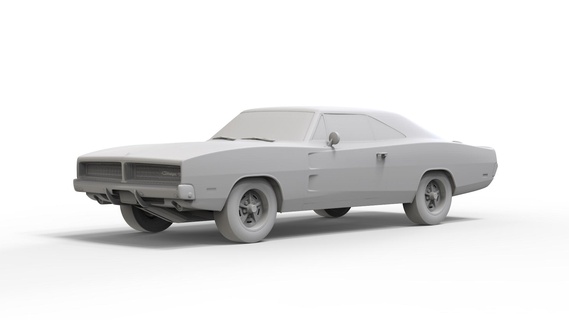dodge charger 69 car muscle vehicle scan vintage american 3d stl rt mobile model 3d print model - Mito3D