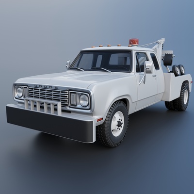 dodge d300 wrecker 1977 car cars vehicle hobby auto automotive power wagon truck scale model kit wheel sla fdm print rc toy 3d print model - Mito3D