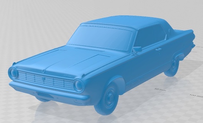 dodge dart mk3 gt hardtop coupe 1965 printable car game diorama modeling hobby solid scale model 3d print model - Mito3D