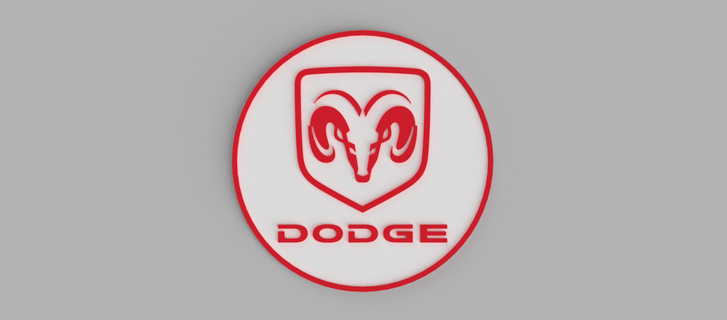 dodge logo auto coasters 3d print model - Mito3D