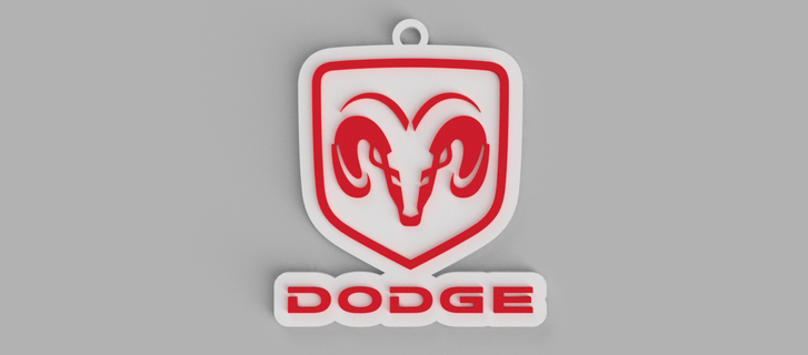 dodge logo auto keychain - pendant earring 3d print model - Mito3D