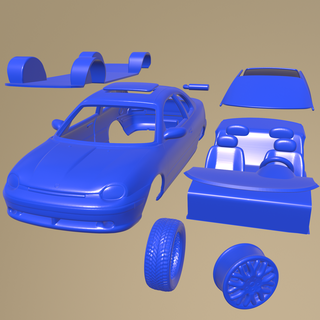 ausweichen Neon Sport Coupe 1996 druckbar Wagen trennen Teile Körper 1 10 Slot Hobby scalextric tamiya rc miniz Crawler Kyosho axial traxxas Mikro 3d print model - Mito3D