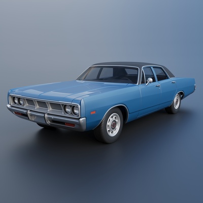 dodge polara sedan 1969 game car cars vehicle hobby auto automotive wheel sla scale fdm printcar print rc kit interior exterior 3d print model - Mito3D