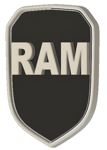 esquiva RAM emblema 3D print model - Mito3D