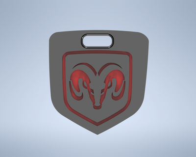 dodge ram logo emblem keychain keyring gm general motors key fashion design 3d print model - Mito3D