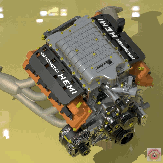 dodge srt hellcat - engine challenger r demon charger muscle car hemi 392 3d print model - Mito3D