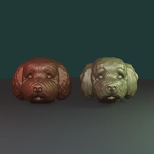 chiens tête chien mascotte animal sculpture 3d print model - Mito3D