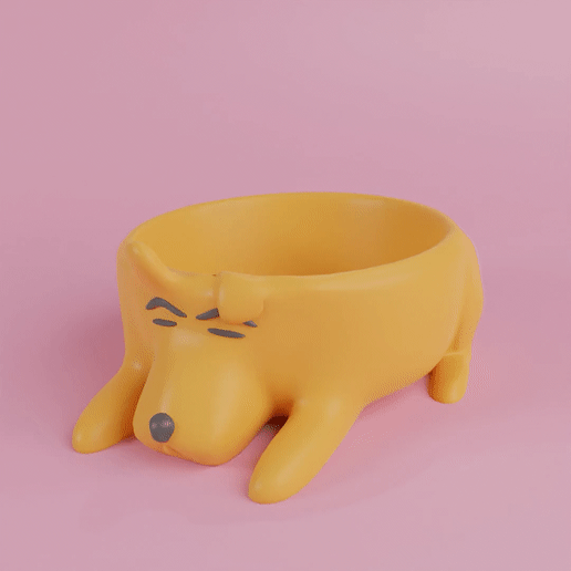 dog-pot 3 3D print model - Mito3D