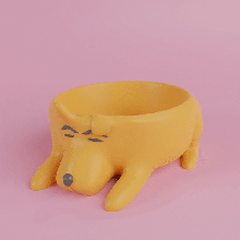 dog-pot 3 3d print model - Mito3D