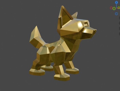 dog puppy estatua lowpoly perro perrito juguete animal 3d print model - Mito3D