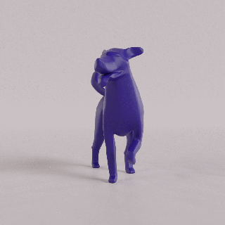 cão figura animal arte estátua 3d print model - Mito3D