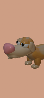 cão brinquedo animal arte caricatura modelagem 3d print model - Mito3D