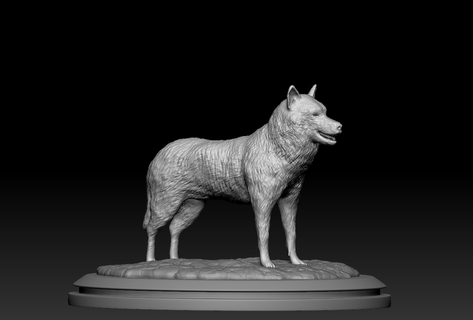 cane arte husky animale 3d print model - Mito3D