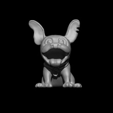 cane francese bulldog Sorridi divertente Aperto bocca bidone spazzatura fantasia comico diviso facile animale domestico carina 3d print model - Mito3D