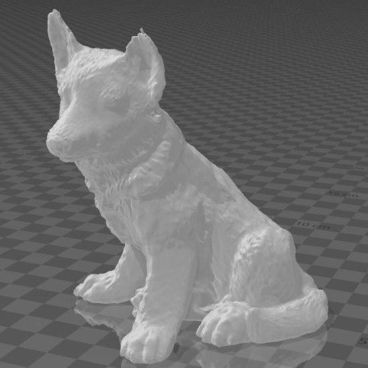 perro alemán pastor exploración escáner 3D print model - Mito3D