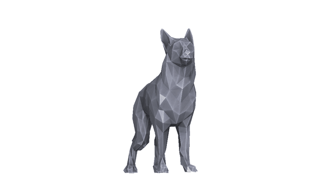 dog 003x - lowpoly art poly art animal decor 3dp 3d printing remix valentines love simple unsupported no support 3d print model - Mito3D