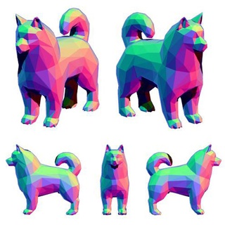 cão 06 decoração pobre arte animal poli animais estimação artístico brinquedo 3d print model - Mito3D