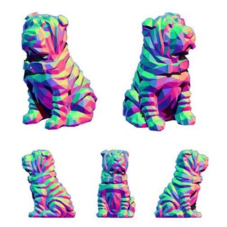 chien 09 décoration lowpoly art animal compagnie faible poly animaux domestiques décor artistique jouet 3d print model - Mito3D