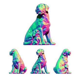 cão 10 decoração pobre arte animal poli animais estimação artístico brinquedo 3d print model - Mito3D