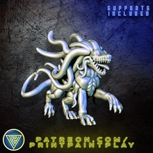 dog aberration alien roleplay rpg space blue tentacles 32mm starfinder tabletop scifi monster akata 3d print model - Mito3D
