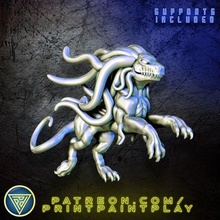 dog aberration alien roleplay rpg space blue tentacles 32mm starfinder tabletop scifi monster akata 3d print model - Mito3D