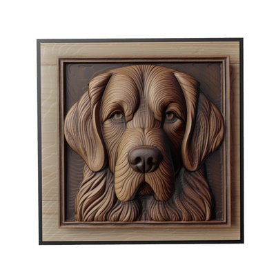 perro animal alivio arte animales yeggi mito3d busto google colgantes medallón relief wall art pared 3d print model - Mito3D