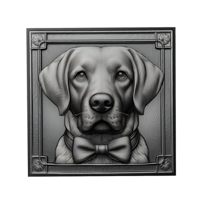 perro animal alivio arte animales yeggi mito3d busto google colgantes medallón relief wall art pared 3d print model - Mito3D