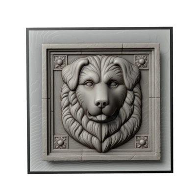 chien animal soulagement art animaux yeggi mito3d buste google pendentifs médaillon relief wall mur 3d print model - Mito3D