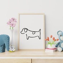 köpek Sanat az duvar Sanatı 2d hayvan Tek çizgi 3d print model - Mito3D