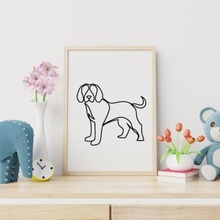dog art minimal wallart 2d animal oneline 3d print model - Mito3D