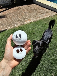 dog ball stress toy pelota anti estres perro treat anxiety dispenser relief interactive puzzle pet calming soothing reduction enrichment mental stimulation reducer 3d print model - Mito3D
