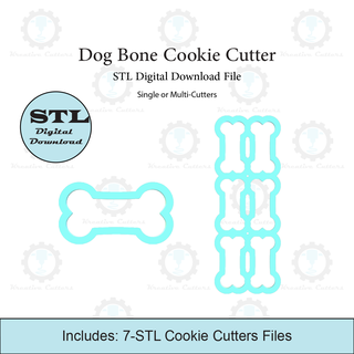 dog bone cookie cutter multi stl file Home 3d print model - Mito3D