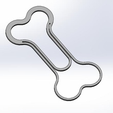 dog bone shaped paper clips home 3d print model - Mito3D