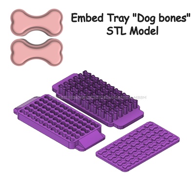 hund knochen einbetten tablett zuhause haus bad bombe schimmel solide shampoo konfetti mbbm 3d print model - Mito3D