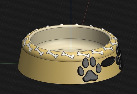 perro cuenco mascotas cuenco perro cuenco perro animal comida cuenco cuenco diseño 3d print model - Mito3D