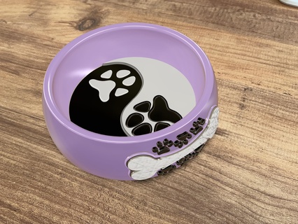 dog bowl design food animal pets 3d print model - Mito3D