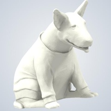 cão bull terrier estatueta arte 3d print model - Mito3D