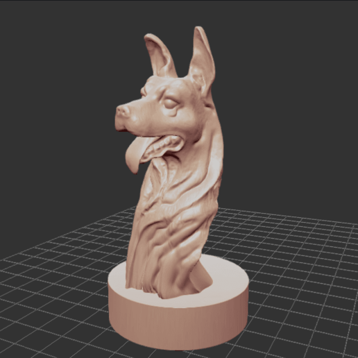 köpek büst hayvan 3D print model - Mito3D