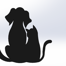 cão gato joalheria chaveiro fácil 3d print model - Mito3D