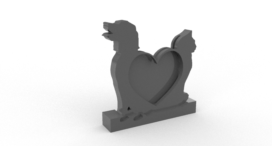 cane gatto foto telaio immagine barocco arte interni design animali casa 3D print model - Mito3D