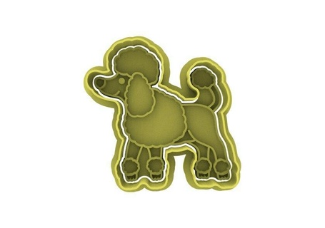 dog cookie cutter cutters cookies fondant stamps top stl barbie ken b logo cutting barbie's french poodle puppy 3d print model - Mito3D