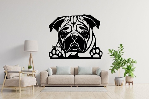 dog deco Home wall 3d print model - Mito3D
