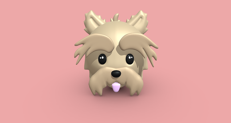 dog emoticon emoji art dog-emoticon-emoji dog-emoji 3d-model printable digital-art low-poly illustration design blender obj fbx stl texture cute animal puppy pet 3d print model - Mito3D