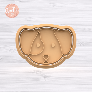 dog face cookie cutter stamp seal mass cookies cold porcelain ceramics 3d print model - Mito3D