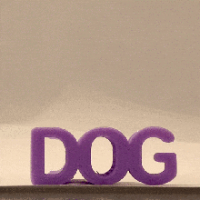 dog flip text illusion art toy word gadget animal 3d print model - Mito3D
