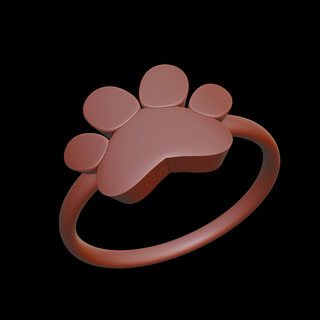 dog footprint jewelry 3d heart print cult rings 3d print model - Mito3D